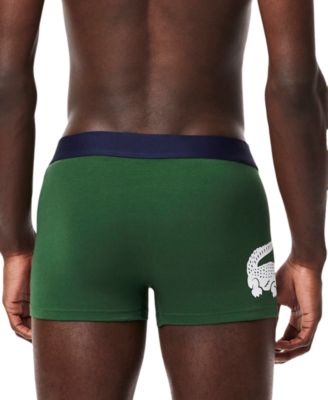 Men's 3-Pack Cotton Stretch Large-Crocodile Logo Trunks