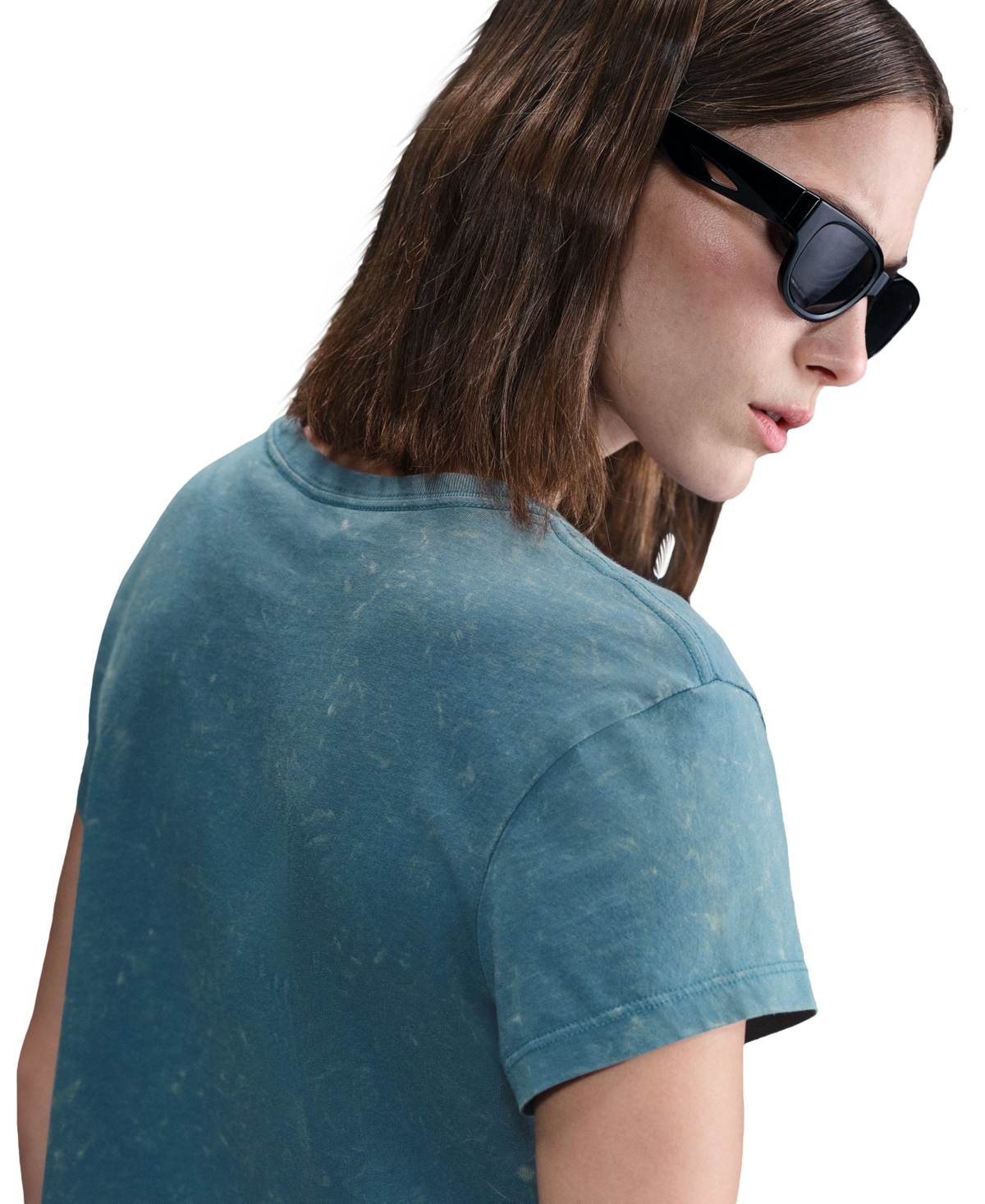 Nike Sportswear Women's Cotton Embroidered-logo T-shirt In Blue