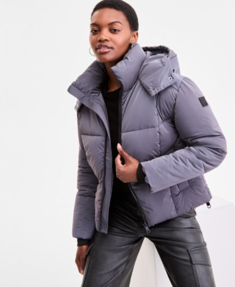 Женские куртки Steve Madden Cropped Hooded Puffer Coat