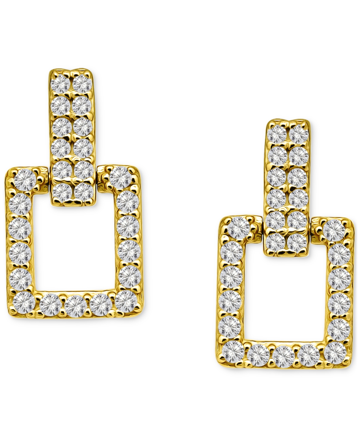 Shop Giani Bernini Cubic Zirconia Square Doorknocker Drop Earrings, Exclusively At Macy's