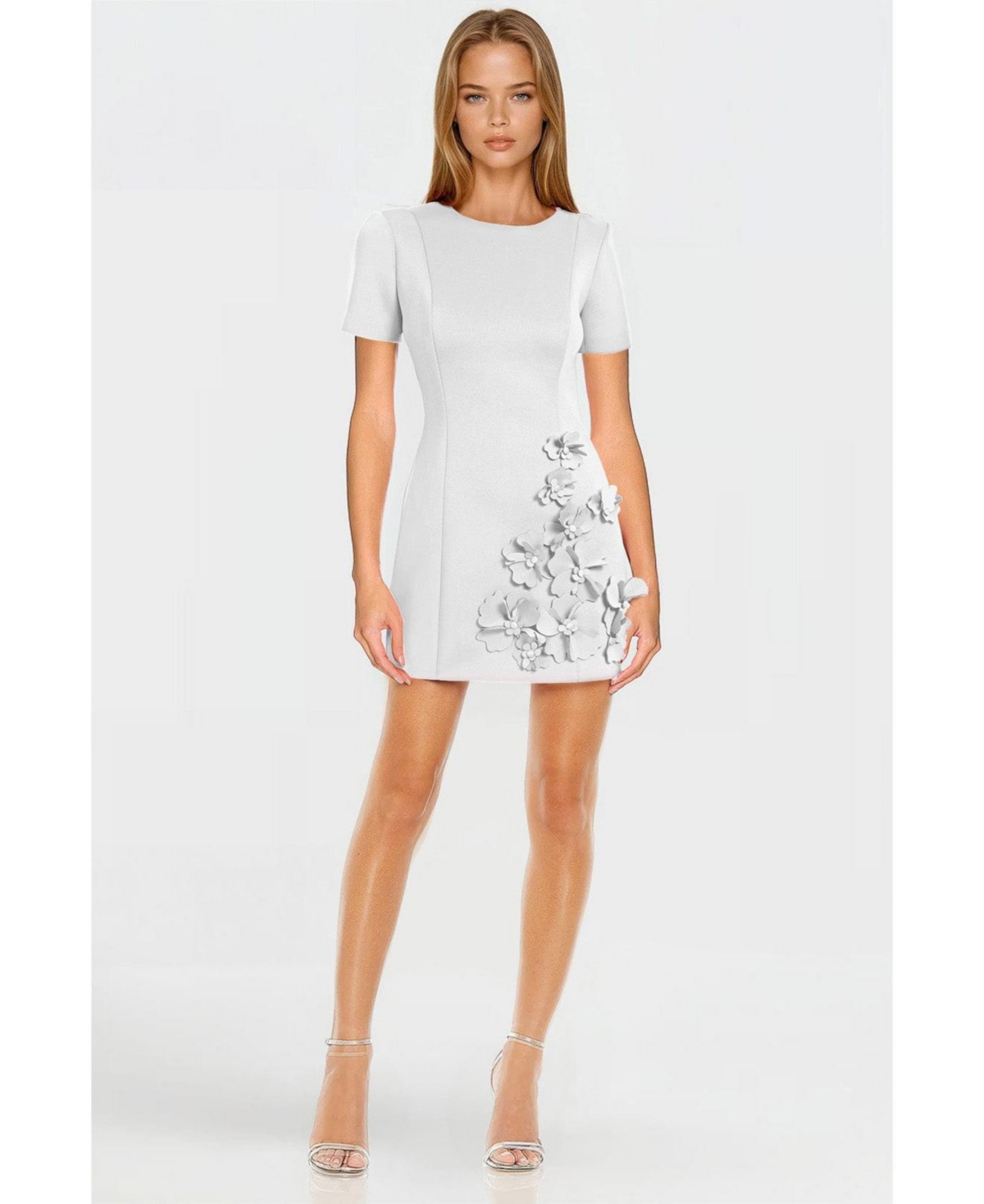 Women's The Vega 3D Ivory Flower Cocktail Dress - Ivory
