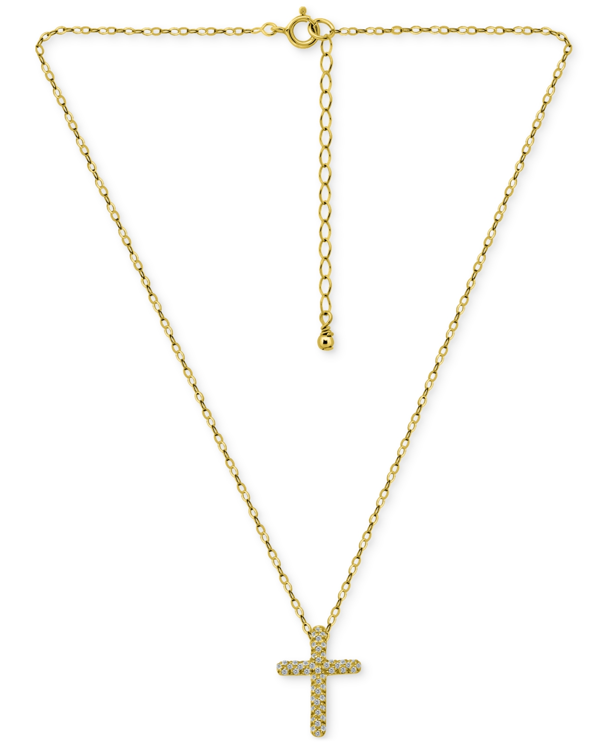 Giani Bernini Cubic Zirconia Cross Pendant Necklace, 16" + 2" Extender, Exclusively At Macy's
