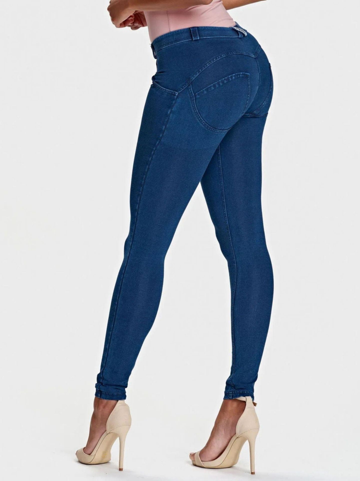 Женские джинсы Freddy Mid-Rise Sculpting Denim Skinny, цвет: Синий — фото 7