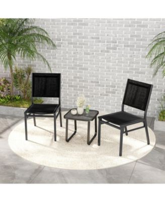 Comfortable Patio Dining Chairs Set of 2 with Breathable Design for Outdoor Use