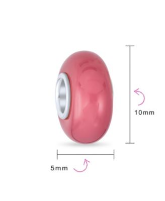 Breast Cancer Survivor Ribbon Glass Spacer Charm Bead Core