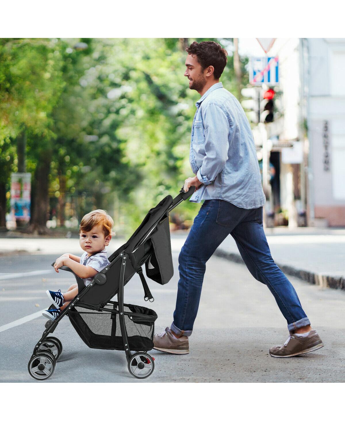 Costway Toddler Foldable Lightweight Stroller Travel Pushchair 5-Point Safety System