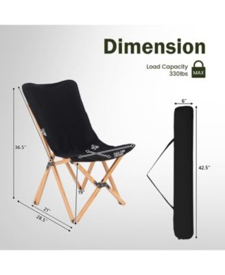 Set of 2 Wicker Dorm Chair with Storage Pocket for Camping and Fishing