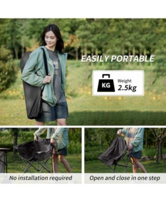 Foldable Camping Chair Can bear 110 kg Fishing Chair Portable folding chair With armrest and two pockets