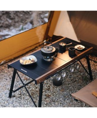 Folding IGT Camping Table, Portable Outdoor IGT Cook System, Ultralight Aluminum Camp Table with Carry Bag for Car Camping Picnic