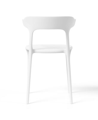 7-Piece Outdoor Metal Rectangle Patio Dining Table Set With Stackable Plastic Dining Chairs For 6