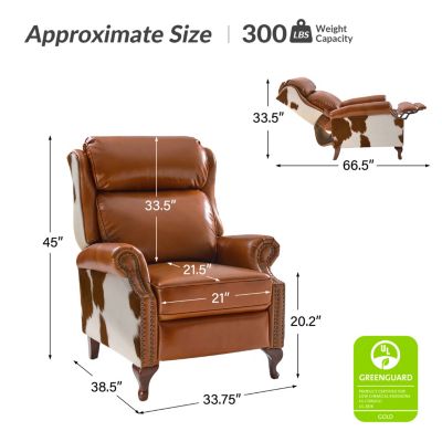 Terecita Traditional Richard Cowhide Genuine Leather Manual Recline