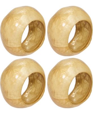 Textured Capiz Napkin Rings, Set of 4