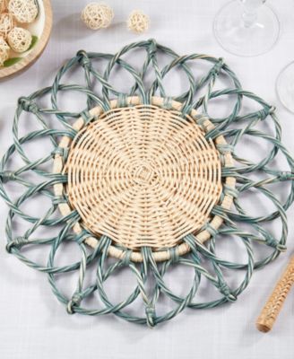 Spiral Rattan Placemats, 15" Round