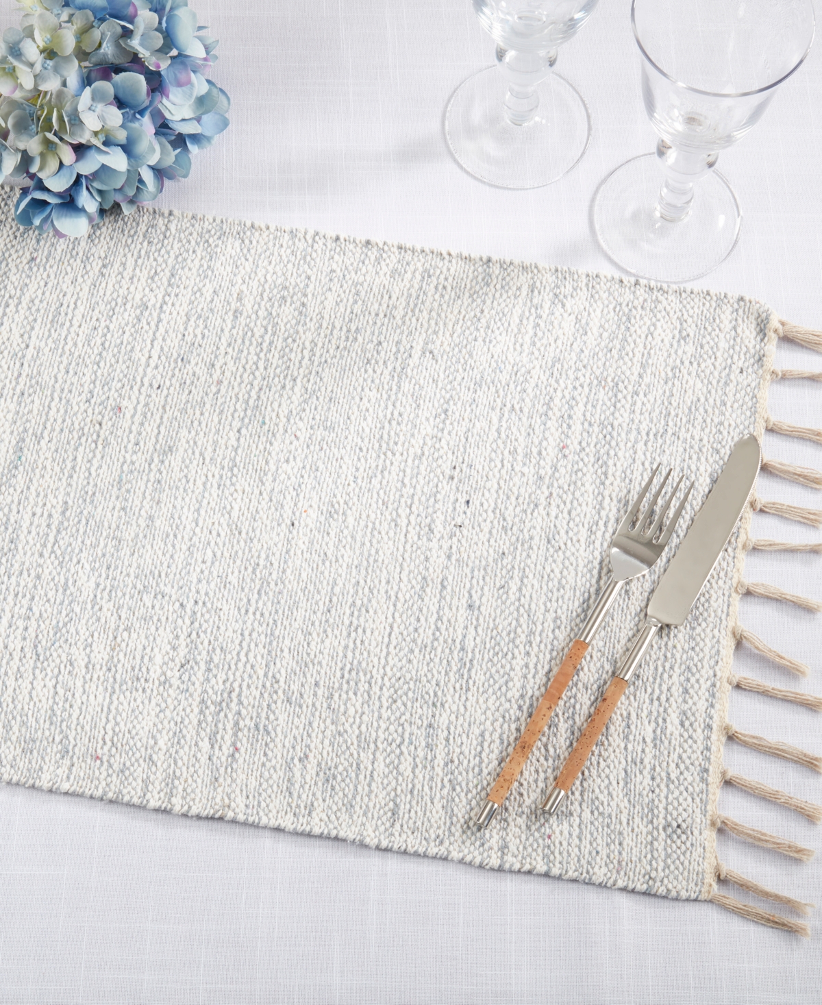 Saro Lifestyle Desert Bloom Placemats, 12" X 18" In Blue