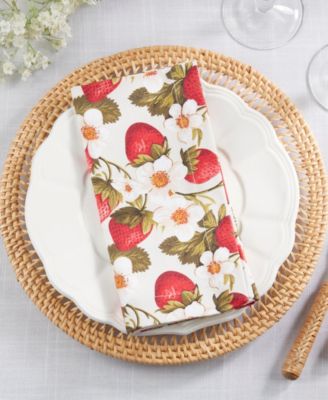 Breezy Juicy Strawberry Cotton Napkins, 20" x 20"
