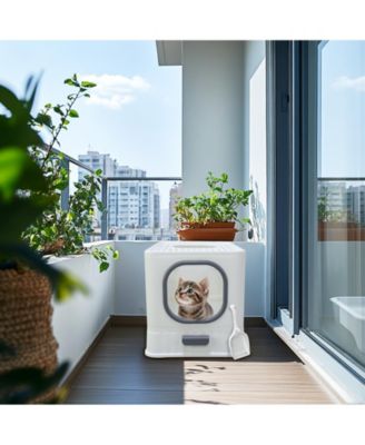 Drawer Cat Litter Box With Anti-Splash Front Entry & Scoop