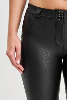 Women's Panther Faux Leather Mid-Rise Sculpting Pants