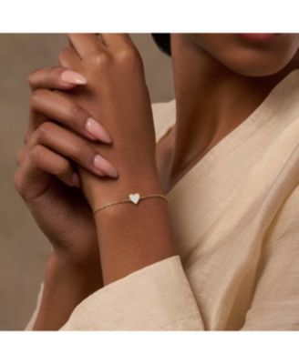 Harmonious Spirit Mother of Pearl Gold Heart Bracelet