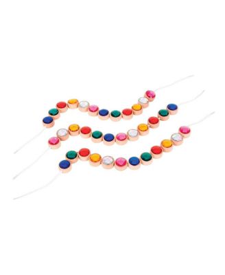 Wooden Lacing Jewels  with 36 Colored Jewels