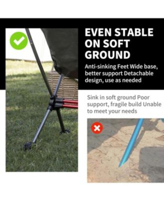 Ultralight Camping Chair, Portable Backpacking Chair with Storage Bag & Anti-Sinking Feet, Compact Collapsible Camp Chair