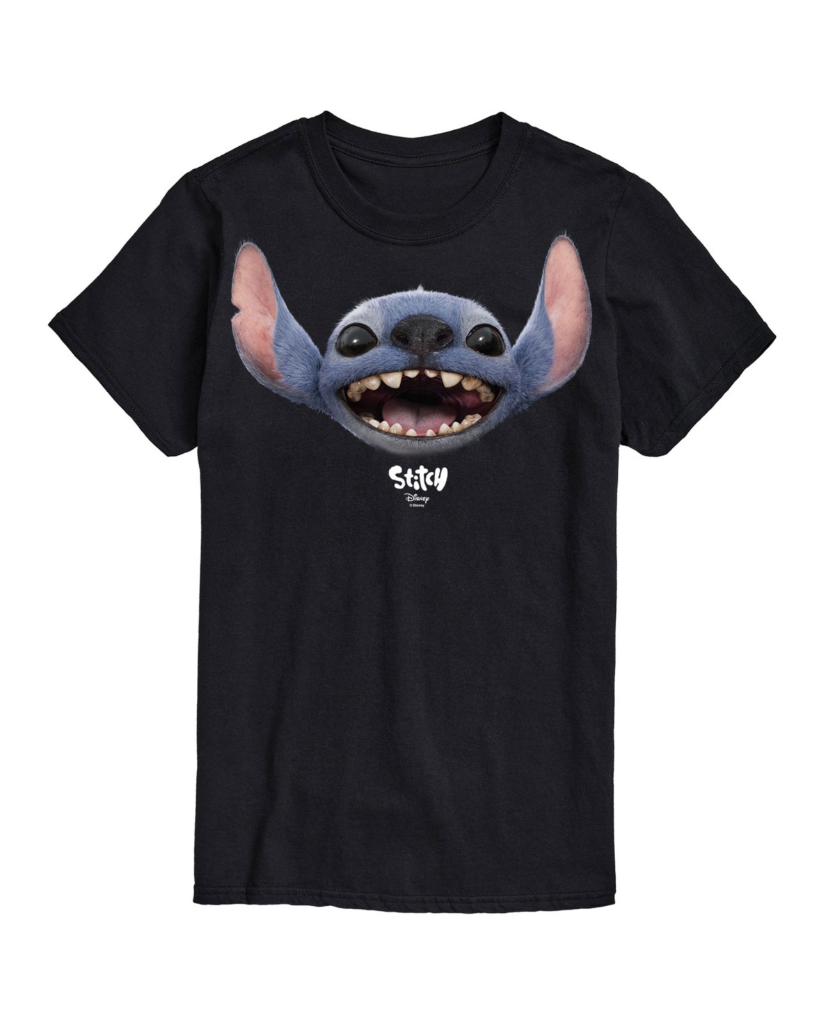 Airwaves Men's Lilo And Stitch Live Action Stitch Face Short Sleeve T-shirt In Black