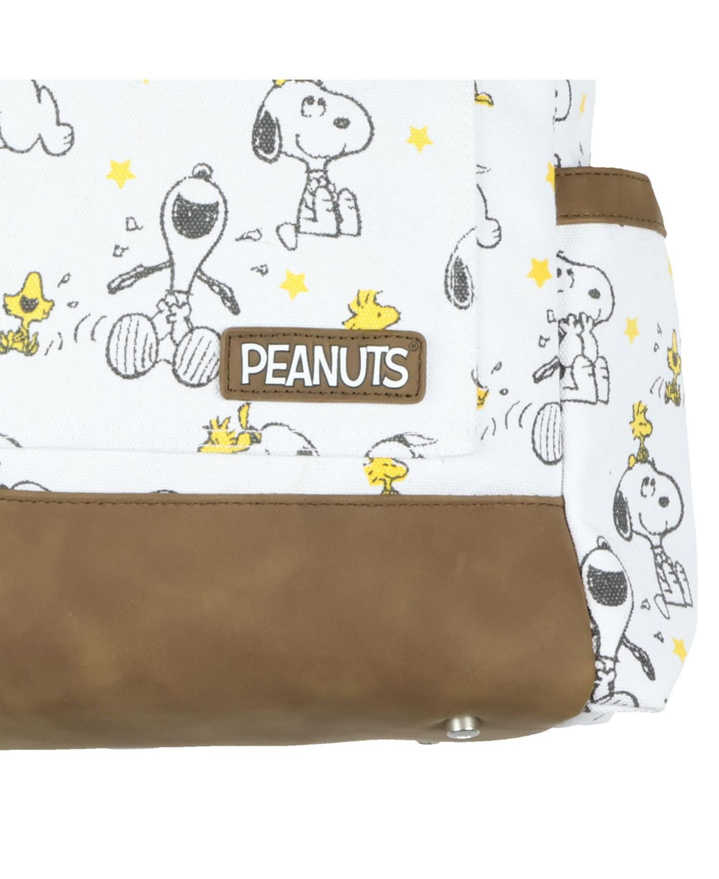 Рюкзак Peanuts Convertible Totepack Snoopy and Woodstock with Carrying Handles and Shoulder Strap Faux Leather Bottom Bag 16", цвет: Белый — фото 3