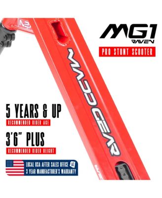 Pro Stunt Scooter for Kids Ages 5 - 12 – Lightweight Durable Trick Scooter for Skatepark and Street – MG1 - Red