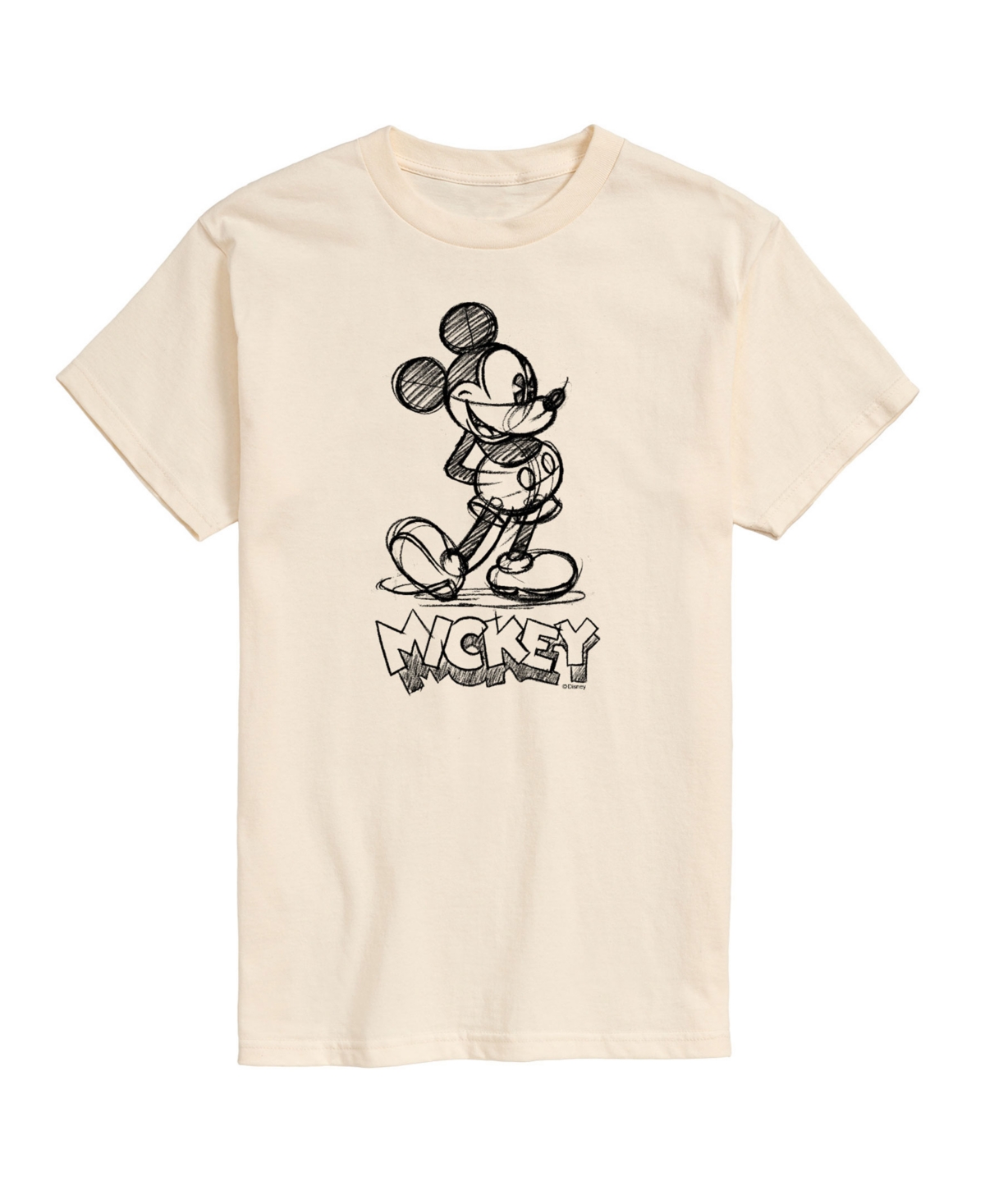 Airwaves Men's Disney Mickey Sketch Graphic Short Sleeve T-shirt In Beige,khaki