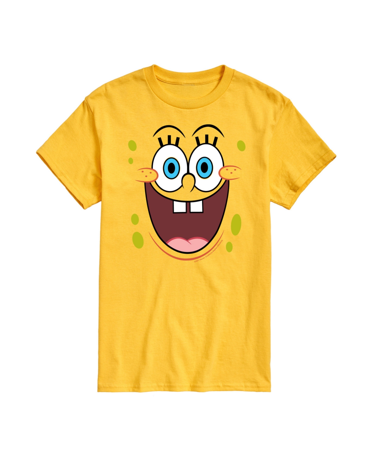 Airwaves Men's SpongeBob SquarePants Face Short Sleeve T-Shirt - Yellow