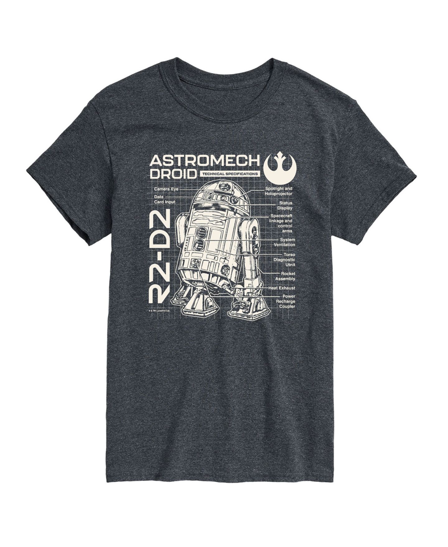 Мужская футболка AIRWAVES Star Wars Astromech Droid Short Sleeve, цвет: Серый — фото 1