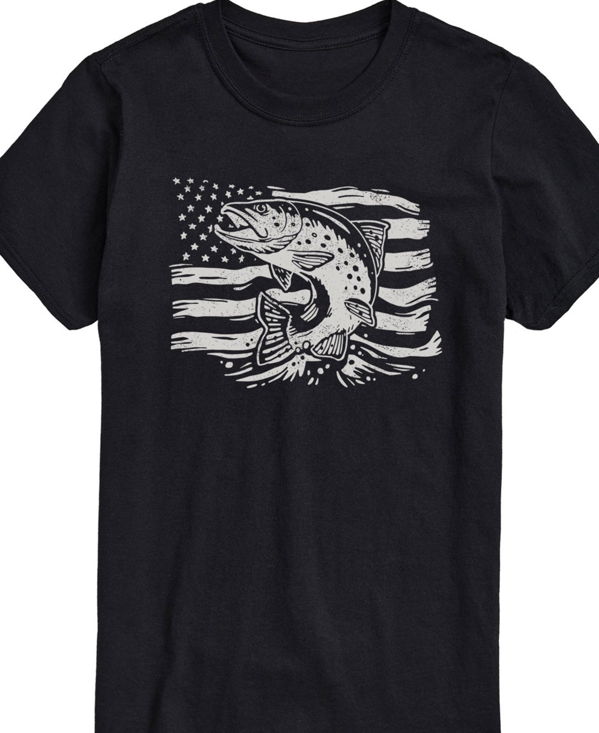 Airwaves Men's American Flag Bass Short Sleeve T-shirt In Black