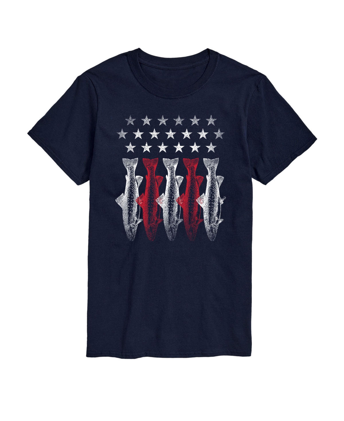 Airwaves Men's American Flag Fish Short Sleeve T-shirt In Blue