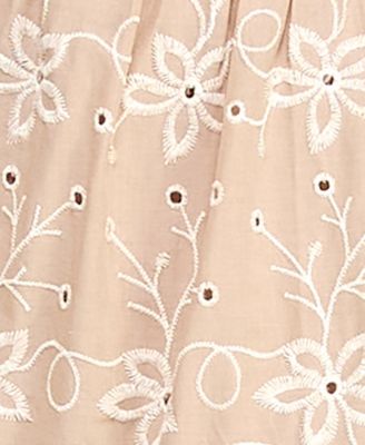 Juniors' Eyelet-Embroidered Tiered Tie-Back Dress