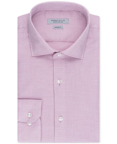 alfani Perry Ellis Portfolio Men's King Micro-Pattern Dress Shirt Men's Fashion & Accessories