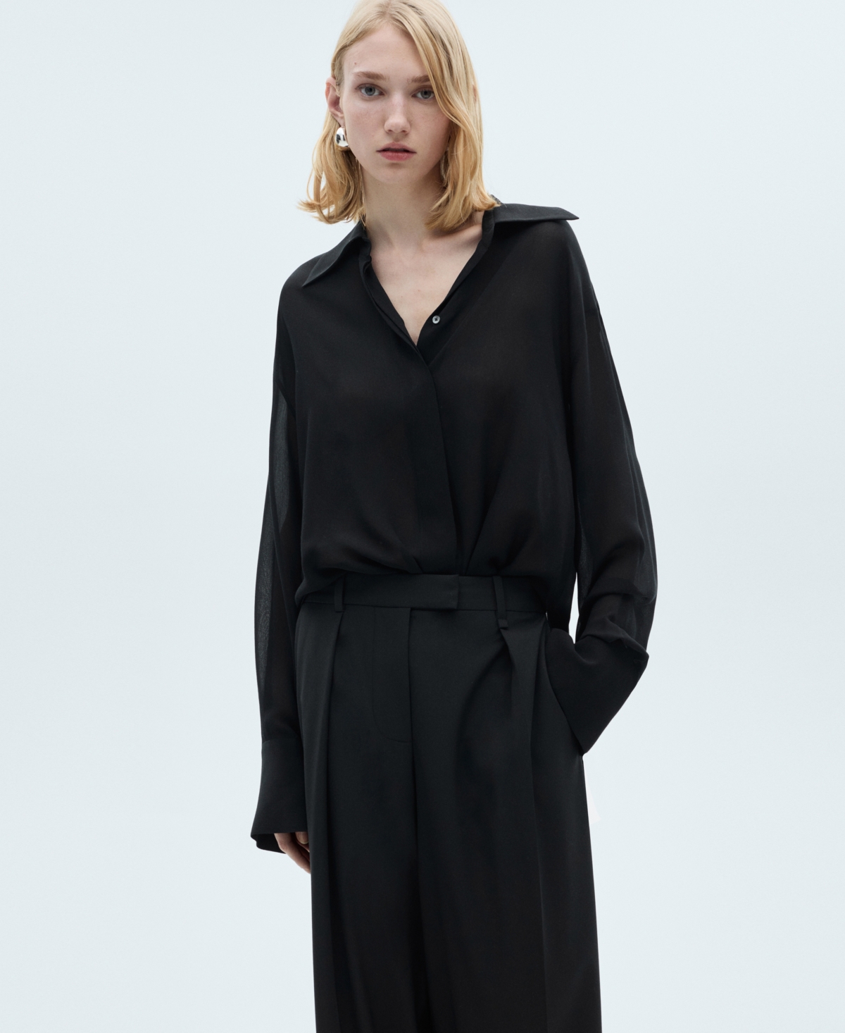 Shop Mango Women's Straight-fit Pleated Pants In Charcoal