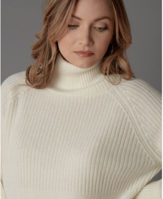Women's Itch-Free Merino Wool Mock Neck Sweater with Lining