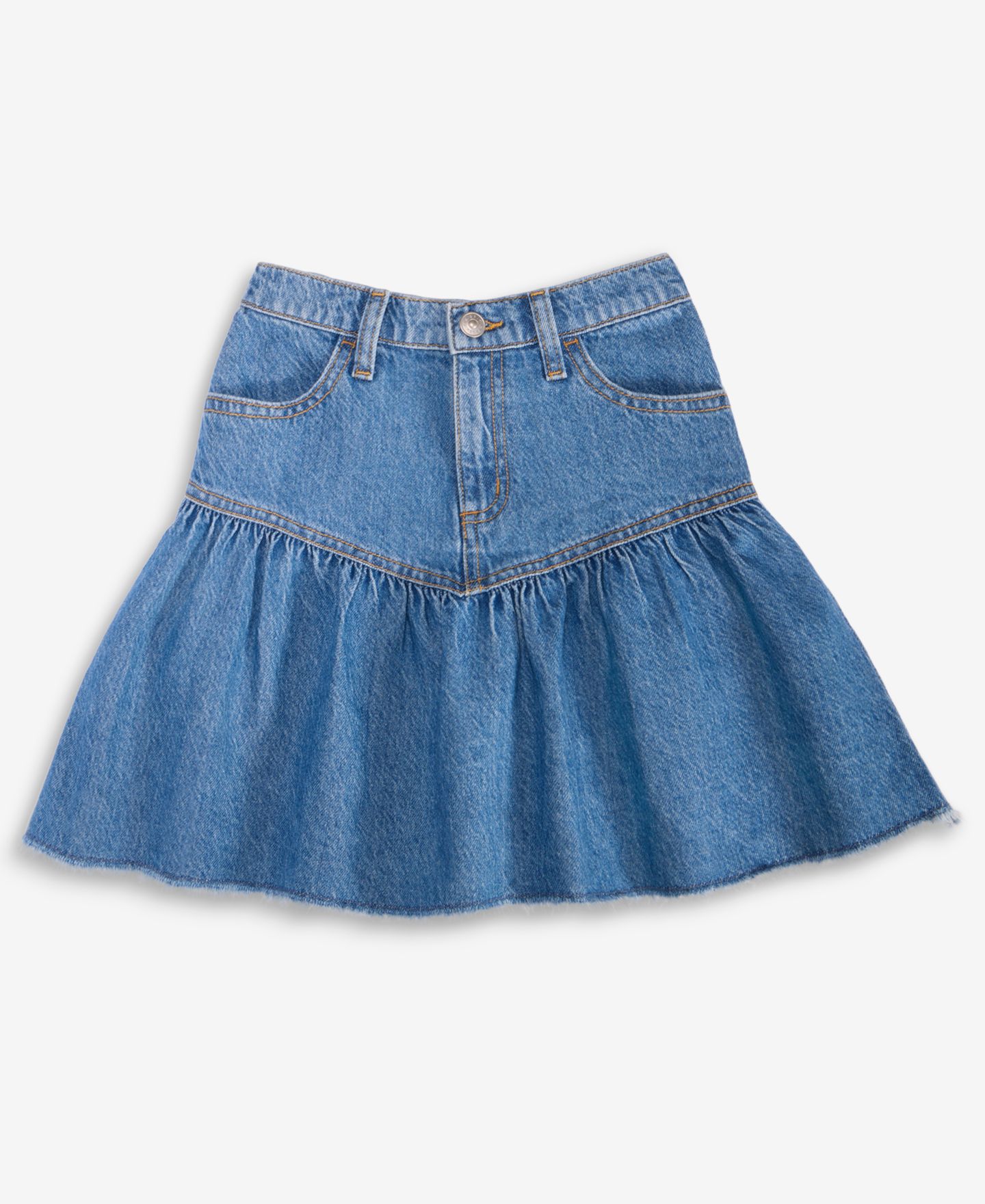 Юбка Epic Threads Indigo Cotton Denim Ruffle для девочек, цвет: Millie Was — фото 1