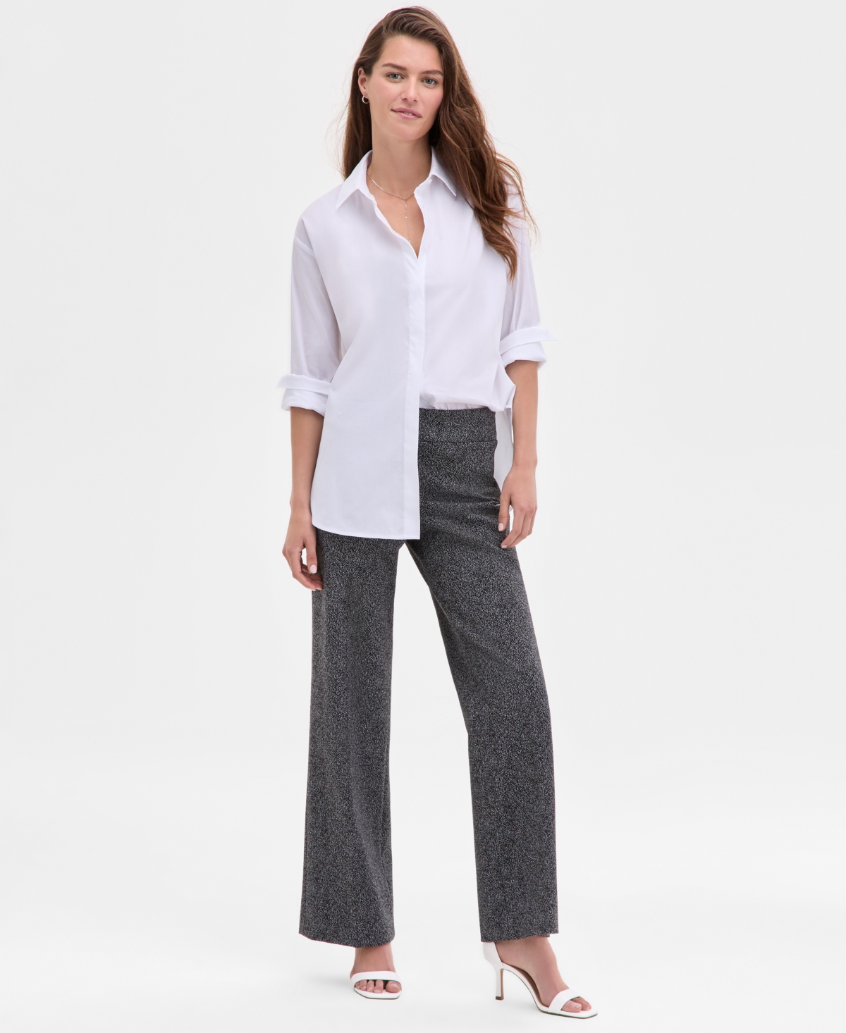 Anne Klein Women's Button-Front Drop-Shoulder Shirt