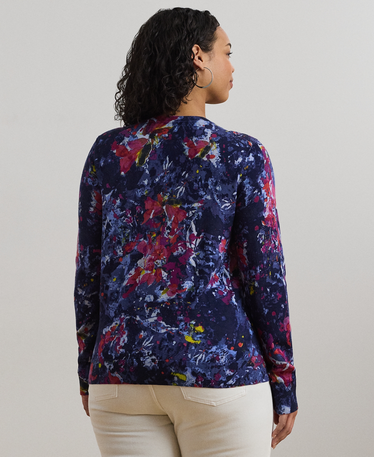 Ralph Lauren Womens Print Cotton Blend Sweater P Xs 3x