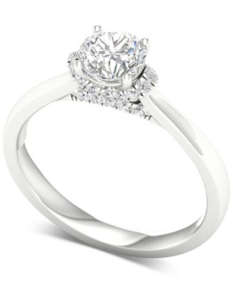 Macy's - Diamond Side Halo Engagement Ring (7/8 ct. t.w.) in 14k White Gold