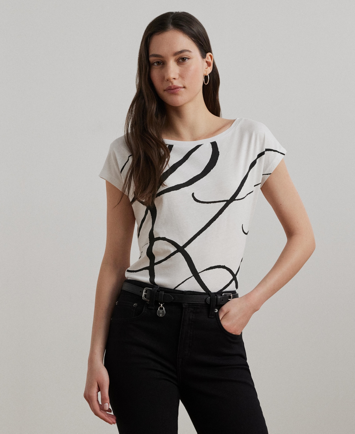 Logo-Print Short-Sleeve Top - Polo Black
