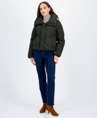 Women's Short Diamond Puffer Coat