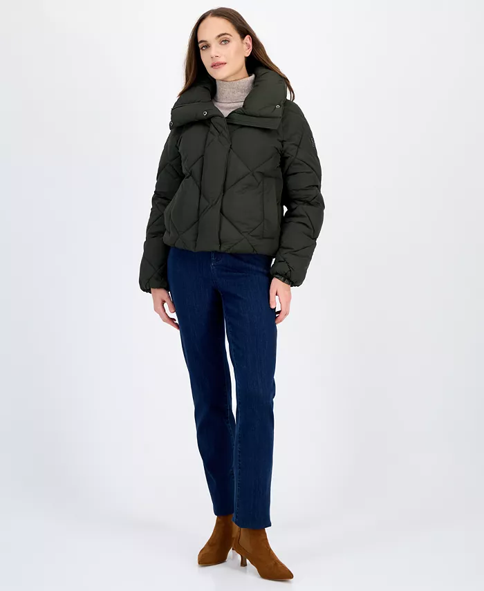 Women's Short Diamond Puffer Coat - thumbnail 8