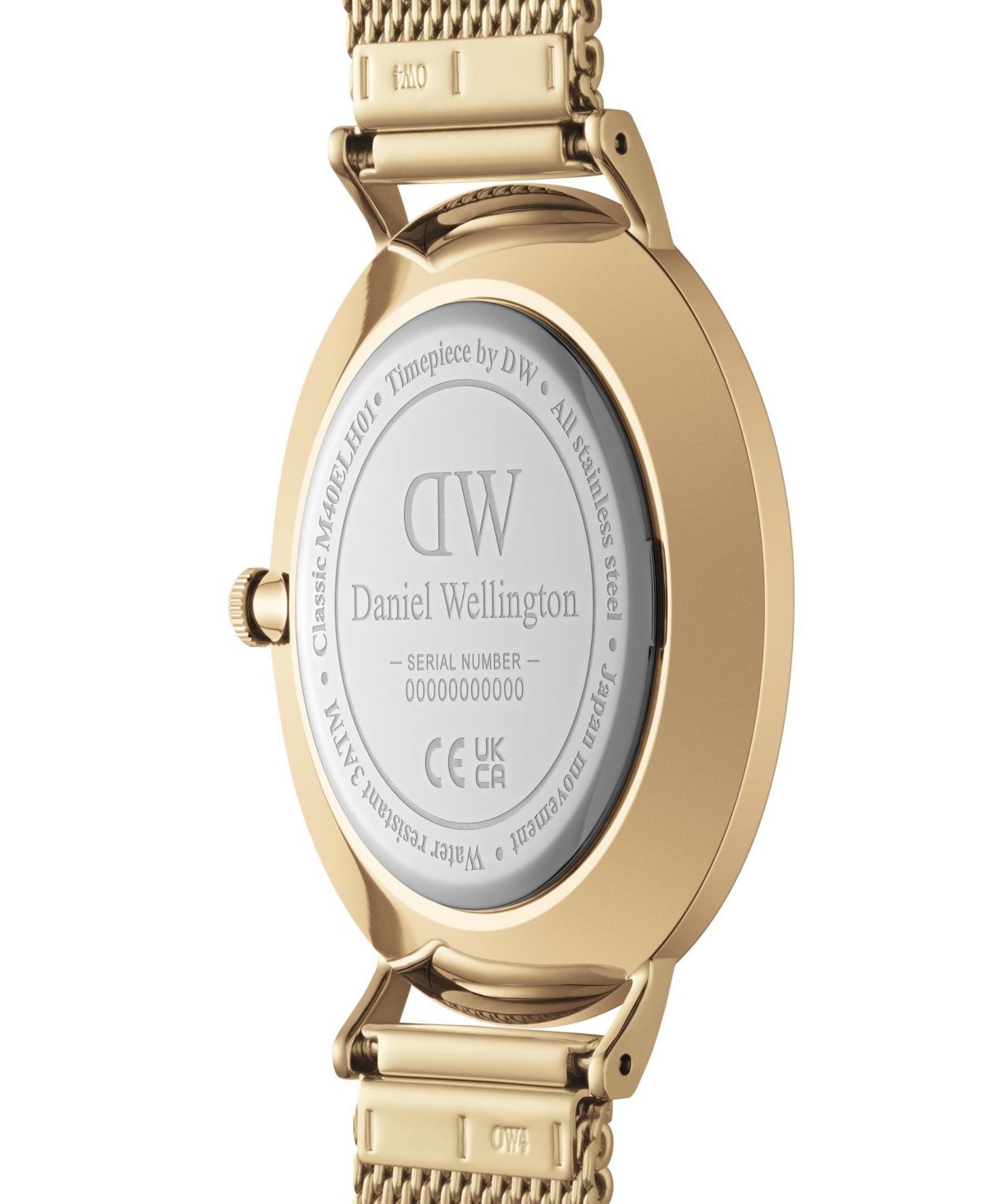 Daniel Wellington Unisex Analog Gold-tone Stainless Steel Mesh Watch, 40mm In Gold