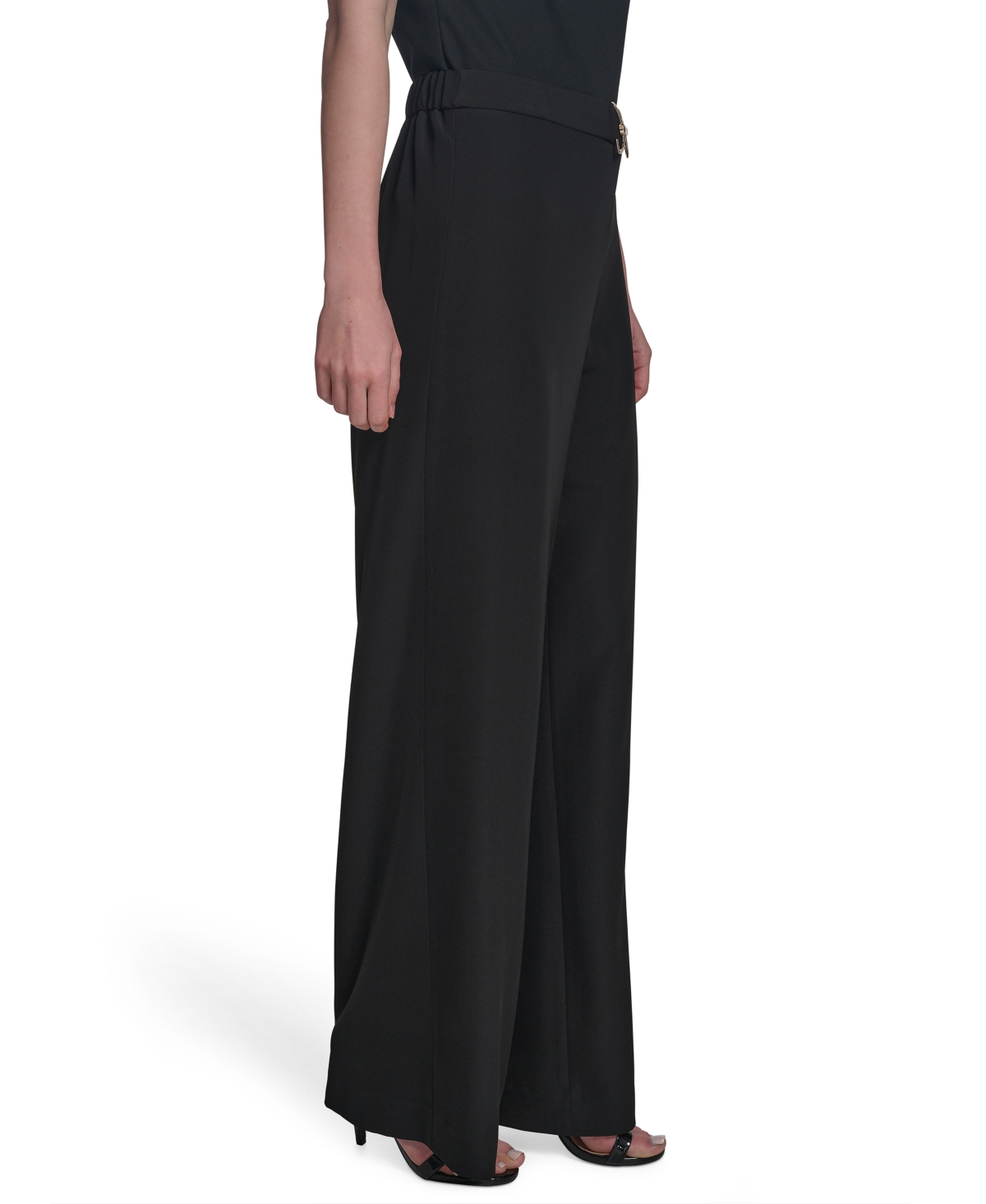 HALSTON WOMEN'S HORSEBIT BUCKLE STRAIGHT-LEG PANTS 