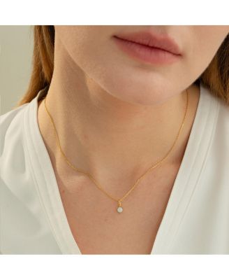 Sterling Silver 18k Gold Plated Izel Opal Pendant Necklace – Sun-Kissed Style, Delicate Statement