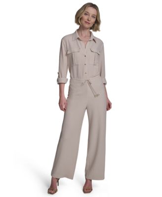 Women's Drawstring Pull-On Wide-Leg Pants