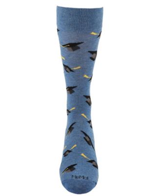 Men's Graduation Pattern Rayon Novelty Crew Socks