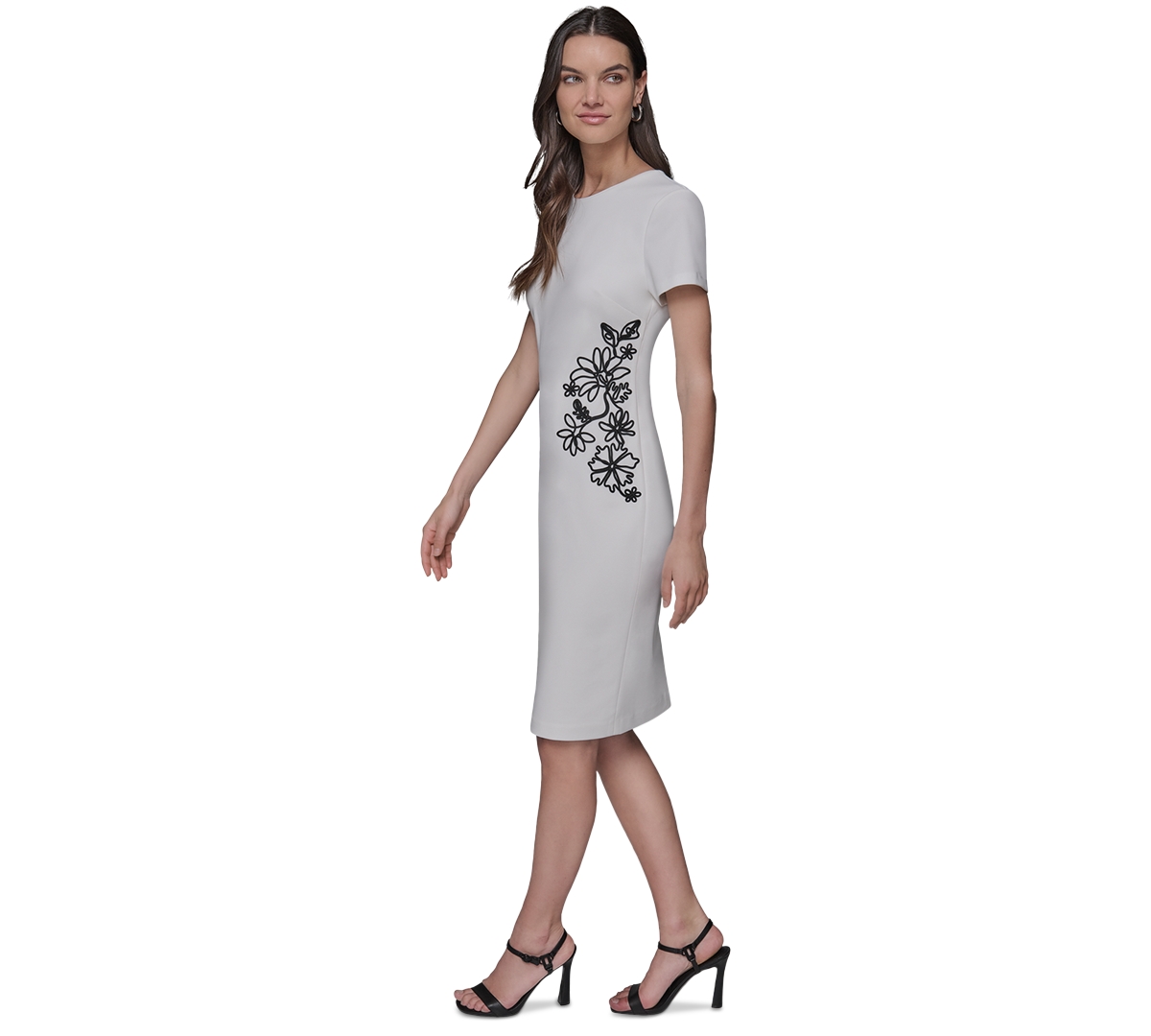 Karl Lagerfeld Scuba Crepe Soutache Dress
