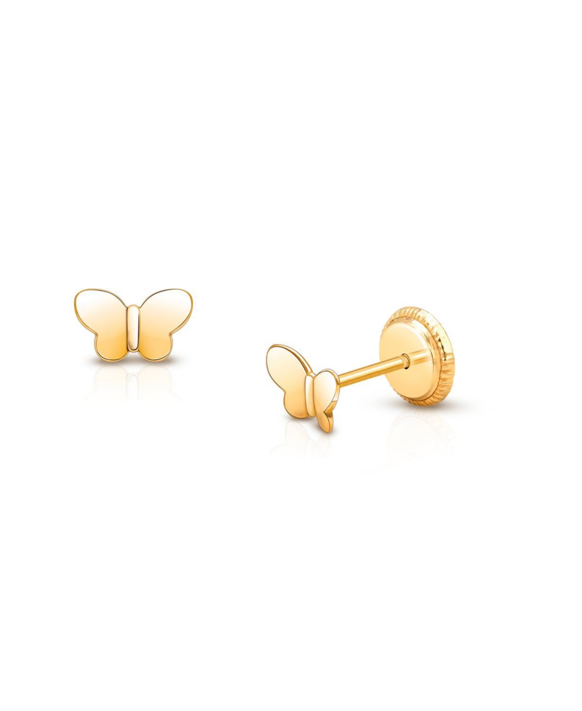 Детские Tiny Blessings 14K Gold Little Butterfly Studs Screw Back Earrings — фото 1
